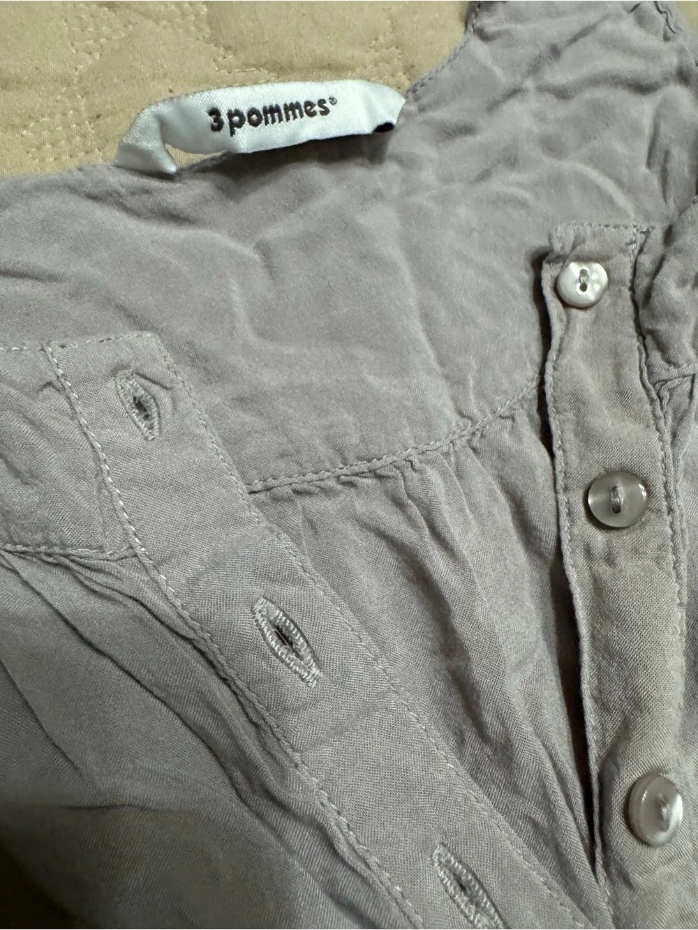 3 Pommes Girls Soft Lavender/Grey Sleeveless Ruffle Hem Tank
